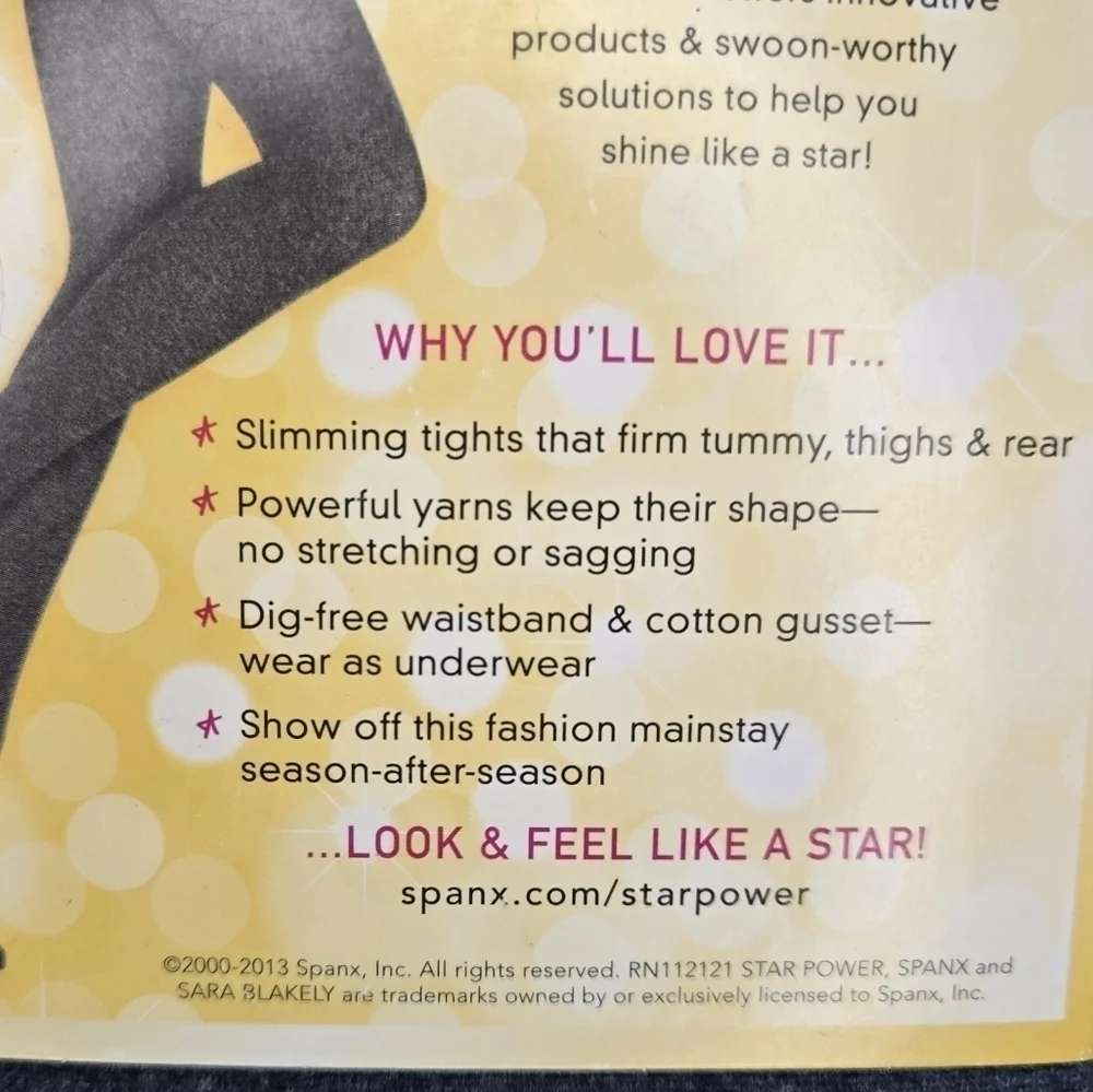 Spanx Star Power Center-Stage Shaping Tights Heathered Navy Sizes A & E New 2215